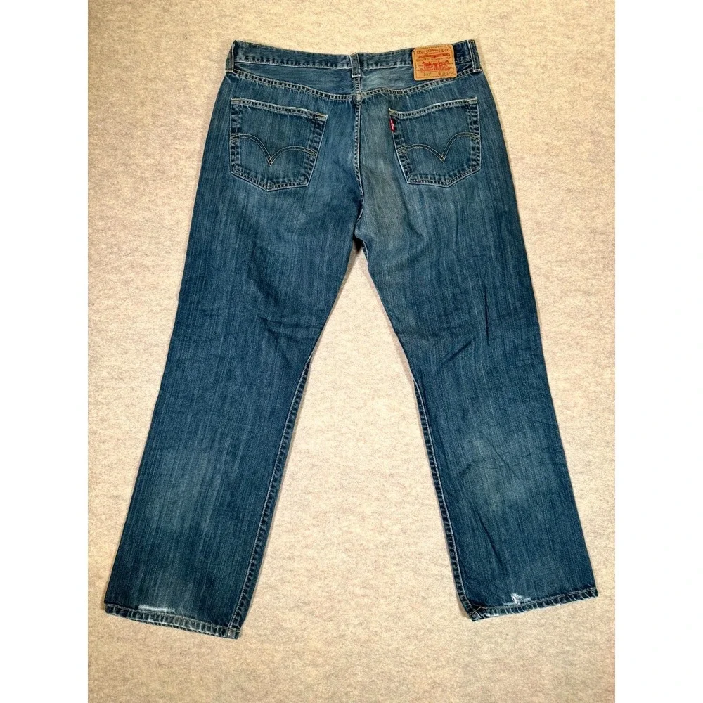 Levis 501 Straight Fit Jeans Mens 36x30 Blue‎ Whiskering Denim Cotton Button Fly